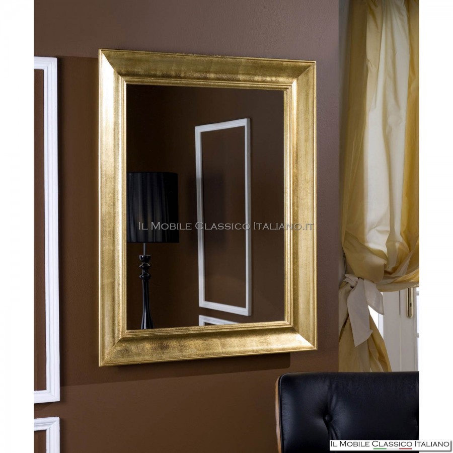 Specchio con cornice foglia oro - Specchiere classiche e moderne