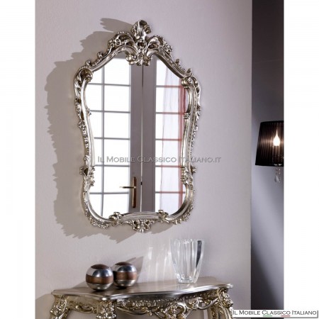 miroir baroque à la feuille d'argent