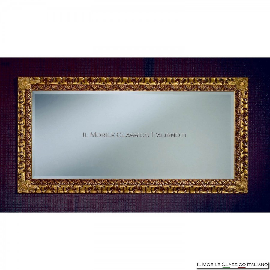 Specchiera specchio barocco rettangolare cornice intagliata cod. 1162