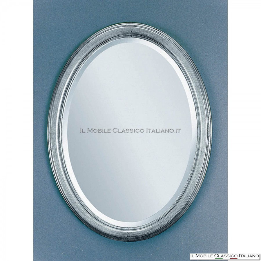 Specchiera specchio barocco ovale cornice intagliata