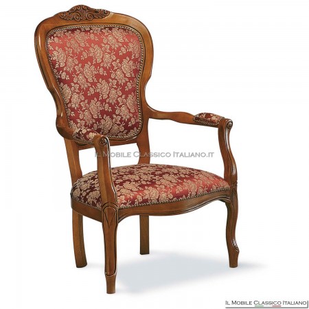 Upholstered solid wood armchair art. 105