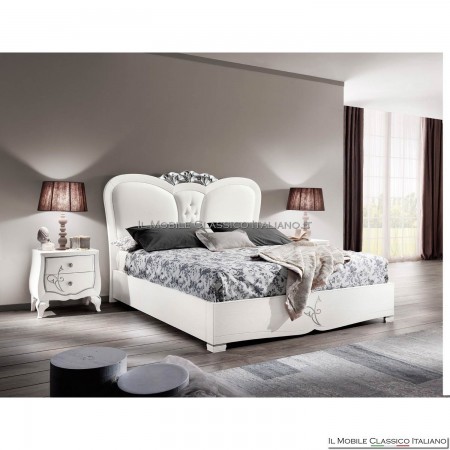 Shaped bed with bed frame and carving and padding art. 4549/160