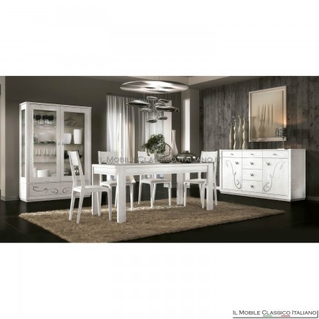 Credenza Luna Glamour con traforo 2 porte e 4 cassetti. Mobili soggiorno  moderni