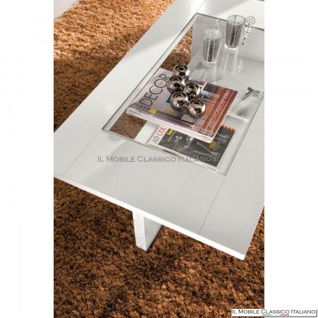 Table basse rectangulaire avec plateau en verre art. 4009