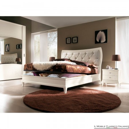 Letto sagomato imbottito capiton art. 4133/CN/160