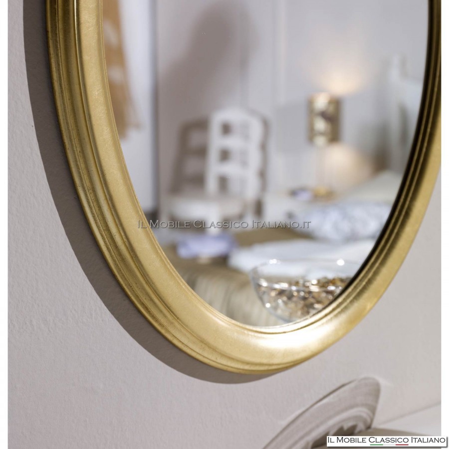 Espejo de Pared Ovalado en Metal Elsie Gold - SKLUM