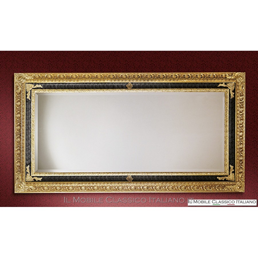 Stratford Specchio da parete, rettangolare, Formato orizzontale o  verticale, Dimensioni: 90 x 60 x 2,5 cm, Superficie: 74 x 44 cm, da  appendere alla parete, Cornice di legno, Shabby chic