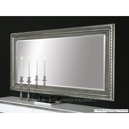 Wall mirror with wooden frame