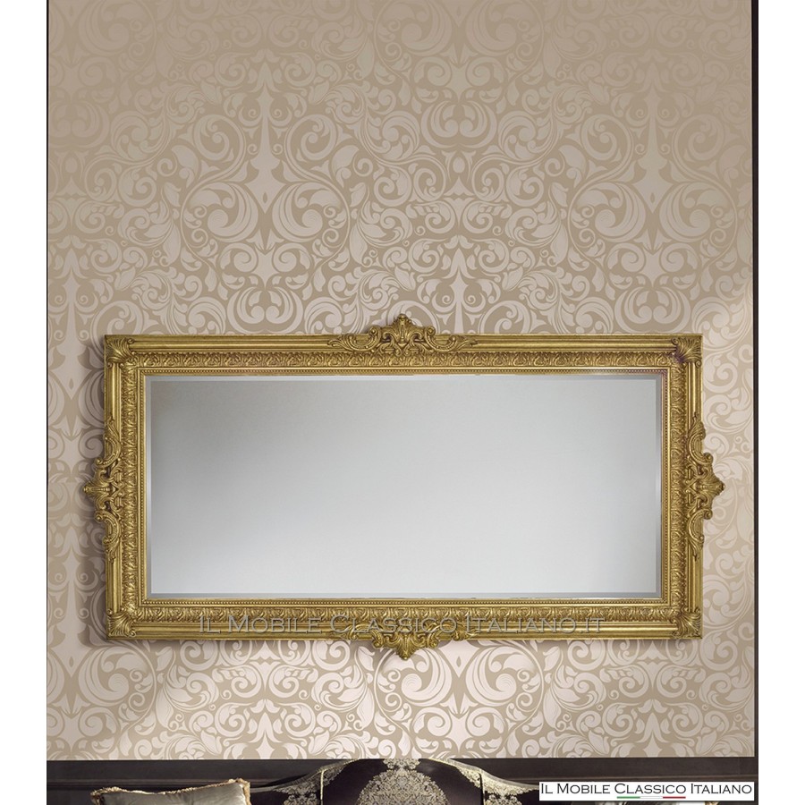 Miroir baroque à la feuille d'or ou d'argent