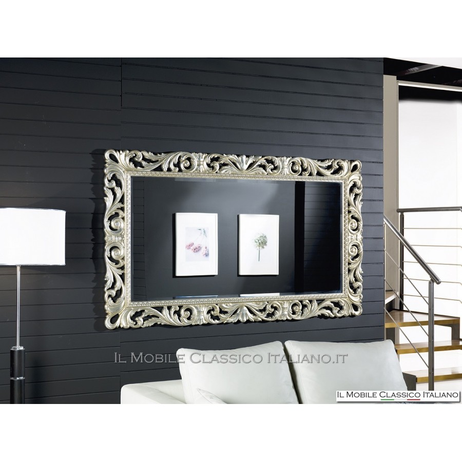 Silver frame mirror