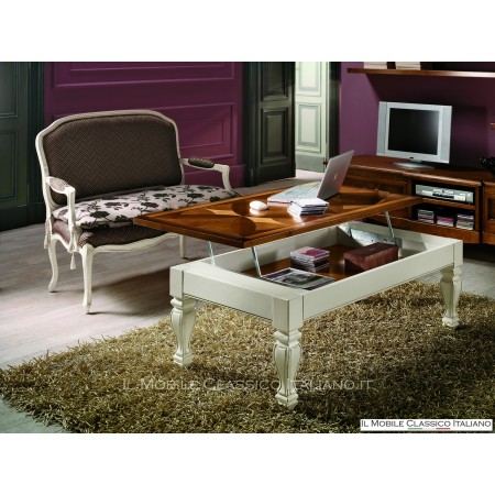 Rectangular liftable coffee table for living room