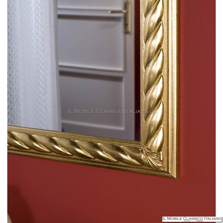 Specchio con cornice da parete rettangolare Aurora oro 70 x 50 cm