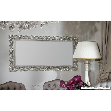 Baroque rectangular wooden mirror 185 x 70