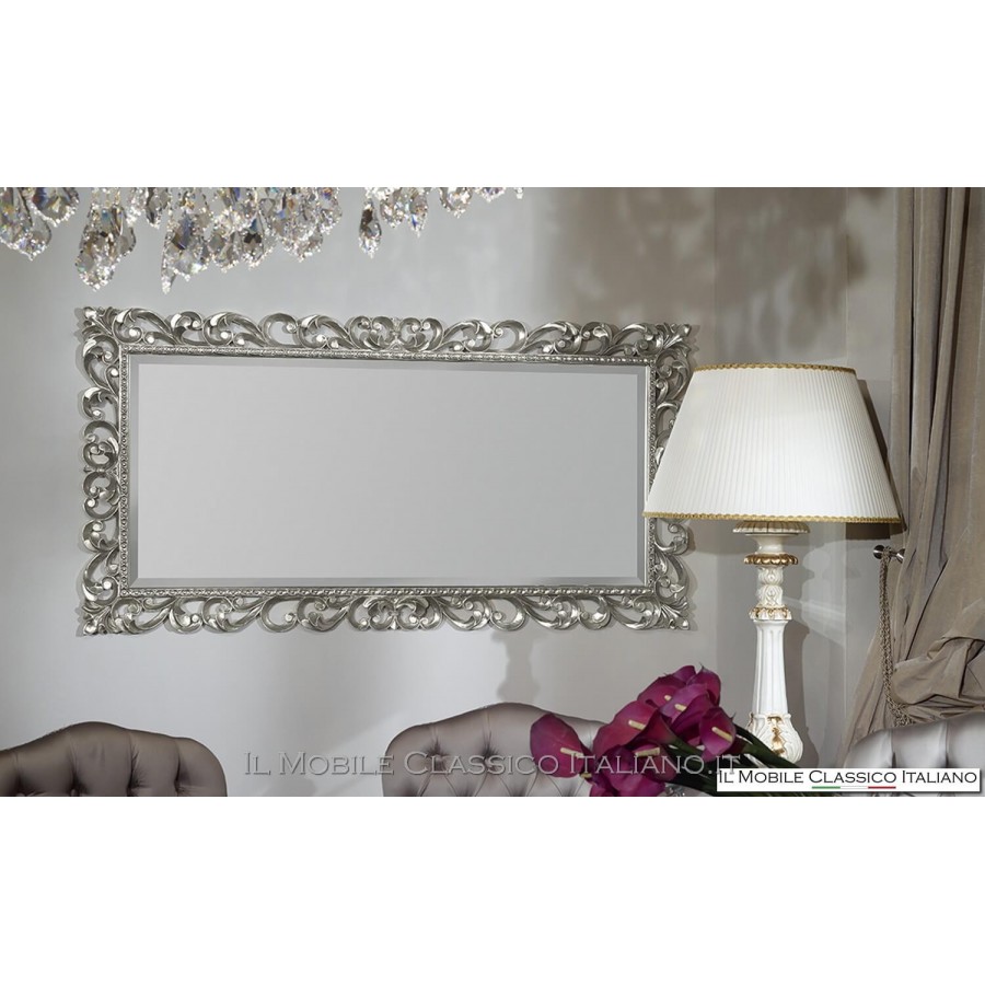 Baroque style mirror in wood 165 x 95